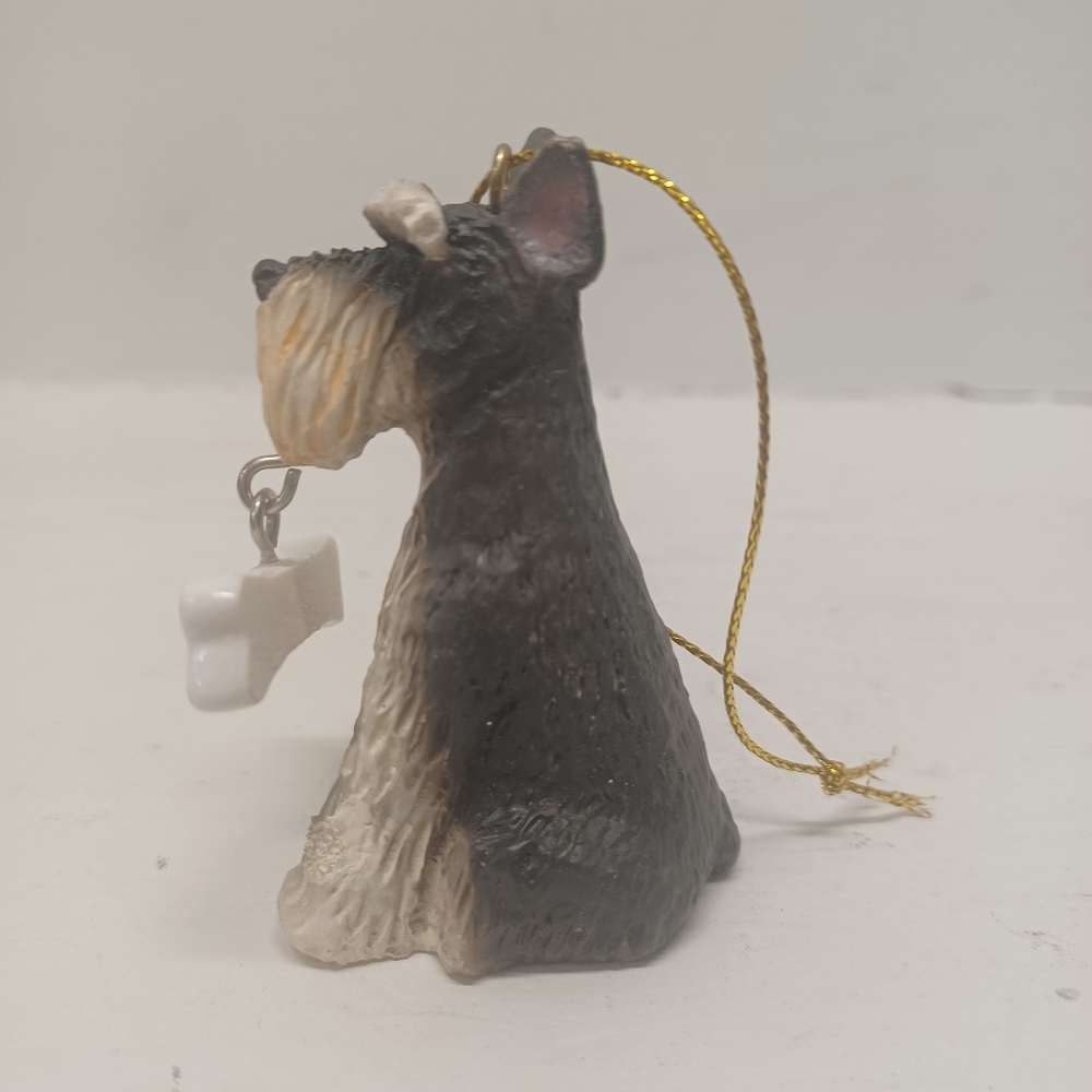 Schnauzer Dog Ornament with Dangling Bone Christmas Tree Decoration - Picture 6 of 9